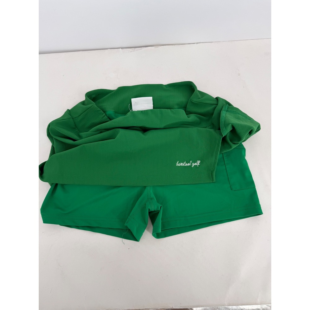 Barstool Golf Womens Ribbed Skort Green Activewear Skirt Built-in Shorts Sz L - Picture 10 of 10